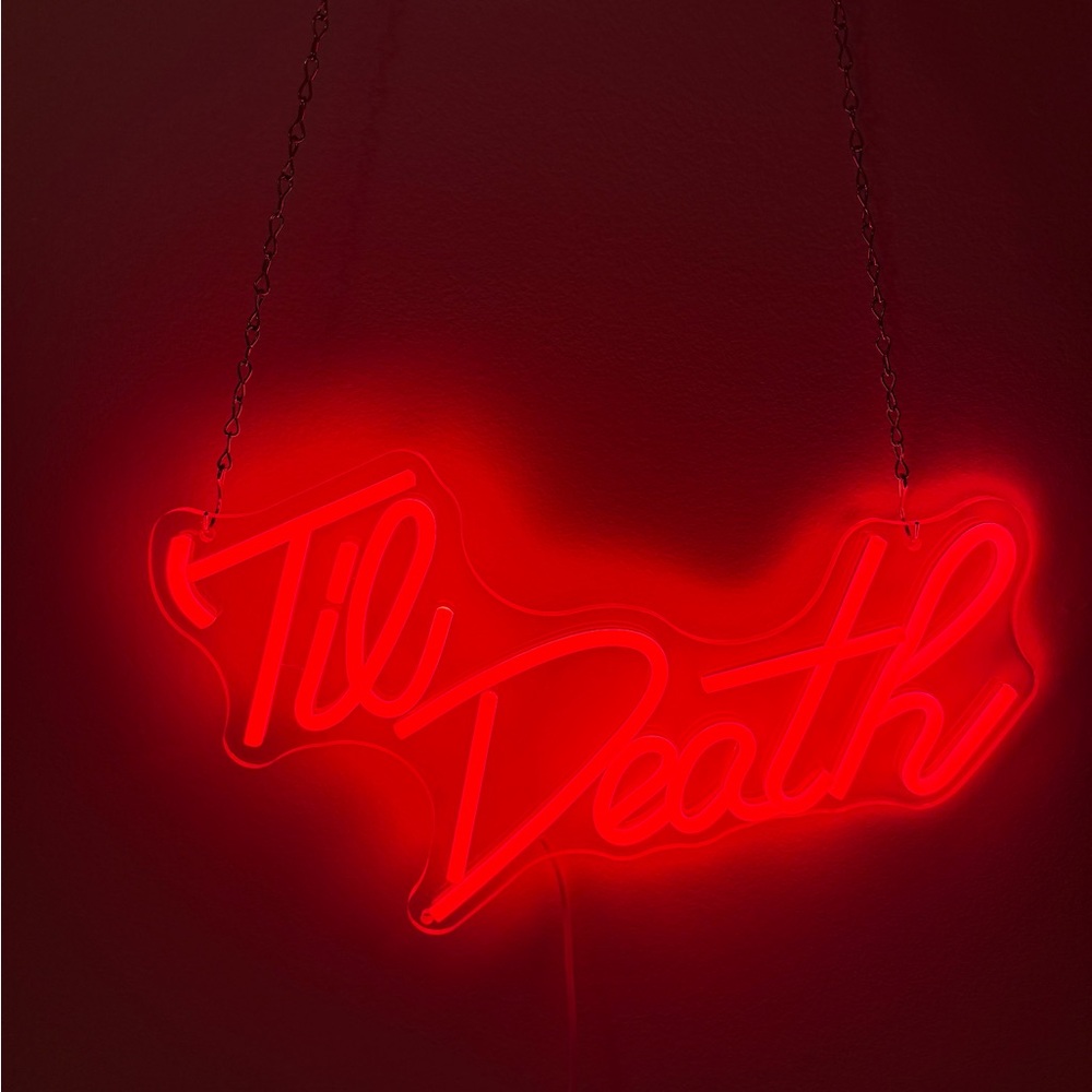 Red Neon 'Til Death' Sign